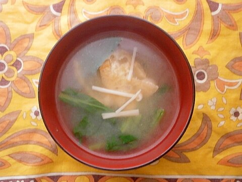 ほうれん草・えのき・油揚げの味噌汁